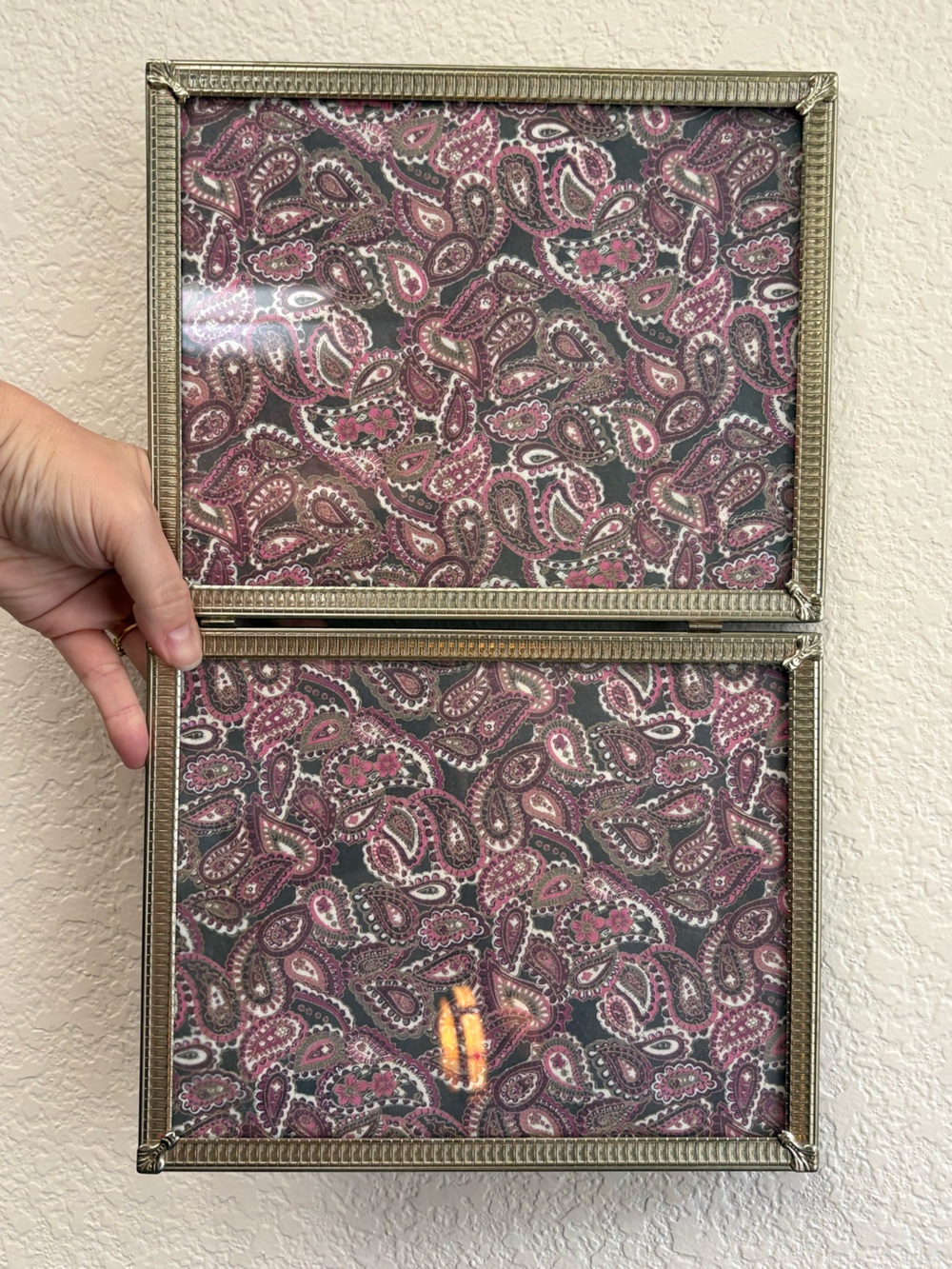 Double Vintage Brass Picture Frame